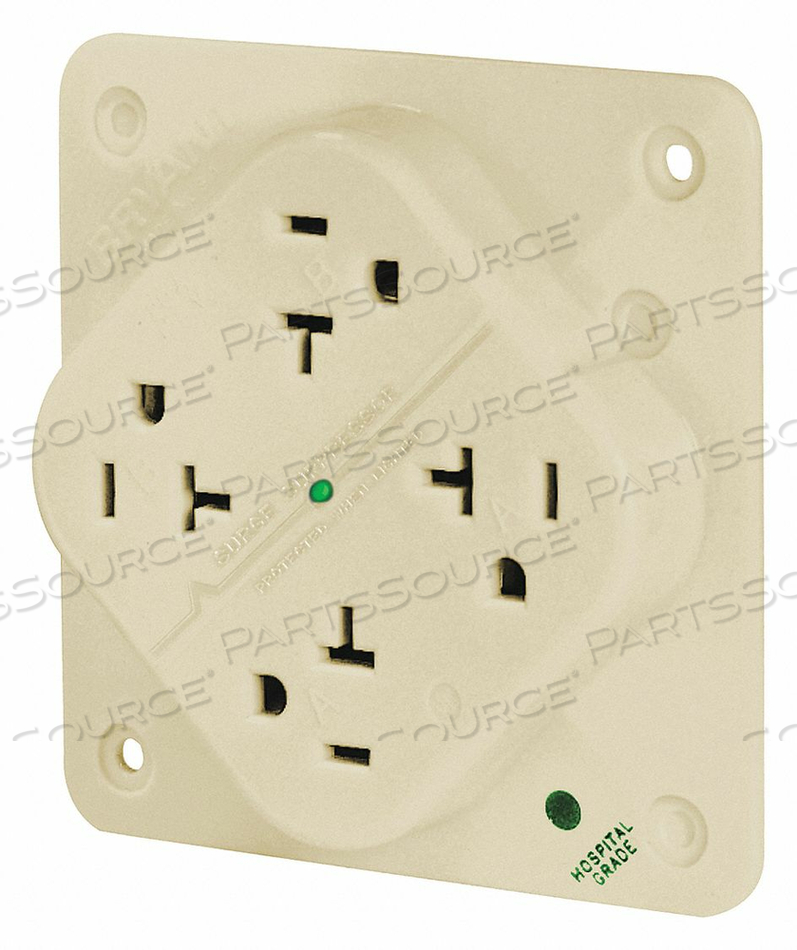 OEM#: 21254HSIAROZETCALE IVORY QUAD OUTLET 20A 3 WIRES от Hubbell Power Systems