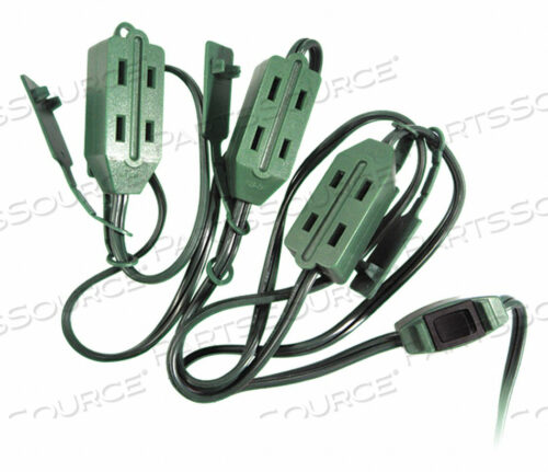 OEM#: 52NY08УДЛИНИТЕЛЬ ДЛЯ ШНУРА ПИТАНИЯ, 9 ФУТОВ, 5 А, 125 В переменного тока, 18 AWG, NEMA 1-15P - NEMA 1-15R, ЗЕЛЕНЫЙ от Power First