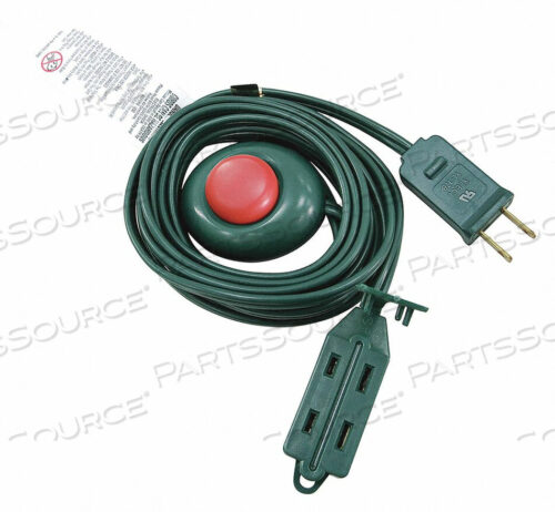 OEM#: 52NY09УДЛИНИТЕЛЬНЫЙ КАБЕЛЬ ДЛЯ НОЖНОГО ПЕРЕКЛЮЧАТЕЛЯ, 12 ФУТОВ, 5 А, 125 В переменного тока, 18 AWG, NEMA 1-15P - NEMA 1-15R, ЗЕЛЕНЫЙ от Power First