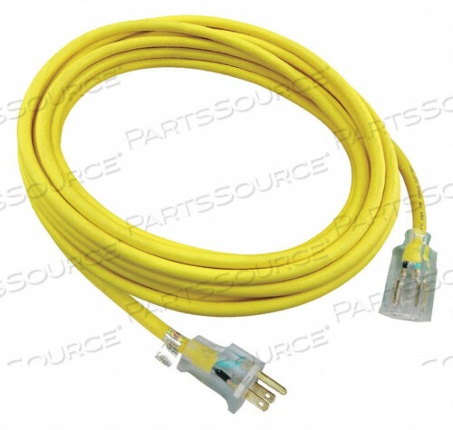 OEM#: 52NY26УДЛИНИТЕЛЬ ДЛЯ ШНУРА ПИТАНИЯ, 25 ФУТОВ, 15 А, 125 В переменного тока, 12 AWG, NEMA 5-15P - NEMA 5-15R, ЖЕЛТЫЙ от Power First