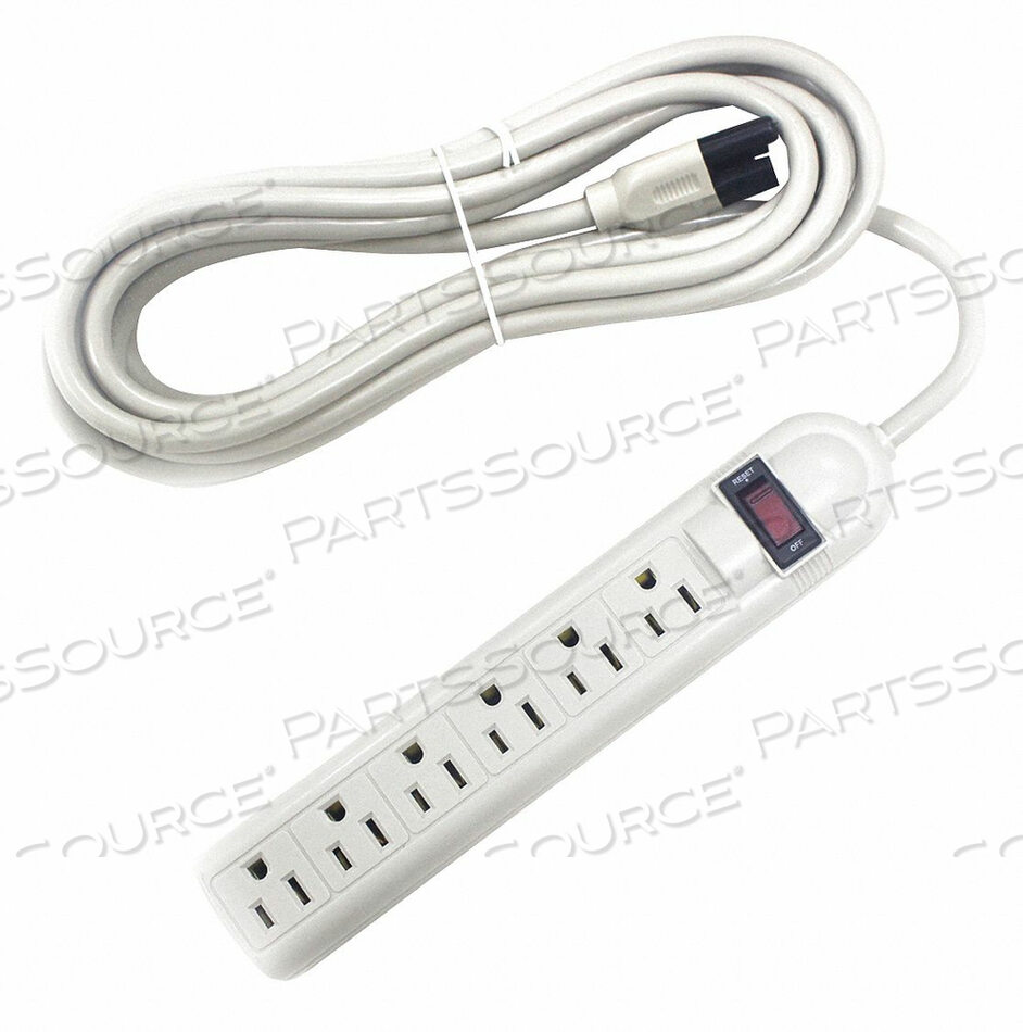 OEM#: 52NY42SURGE PROTECTOR OUTLET STRIP, 15 ФУТОВ, 15 А, 125 В переменного тока, 14 AWG, NEMA 5-15P - NEMA 5-15R, БЕЛЫЙ от Power First