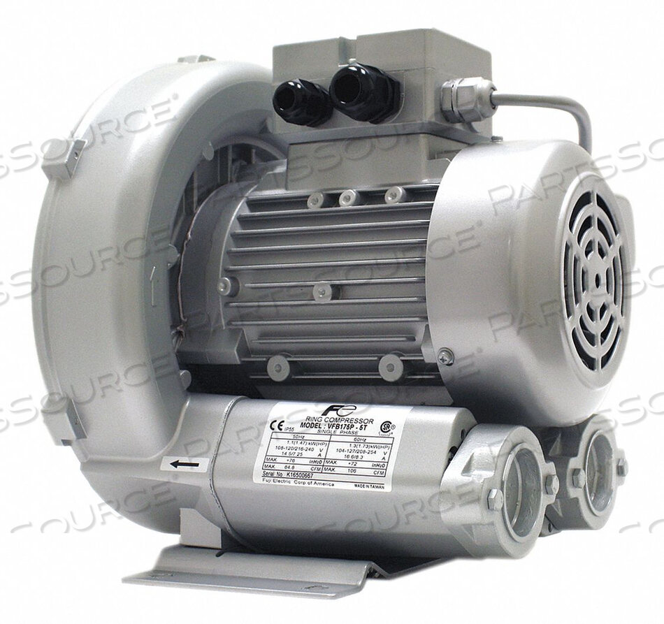 OEM#: VFB175P-5TРЕГЕНЕРАТИВНЫЙ НАГНЕТАТЕЛЬ 1 3/4 л.с. 71,8 дюйма водяного столба от Fuji Electric