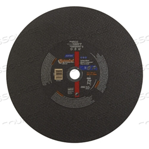 OEM#: 66253306611LONG-LIFE REINFORCED CUT-OFF WHEEL, TYPE 1, 14 IN DIA, 1/8 IN THICK, ALUM. OXIDE by Norton | Saint-Gobain Abrasives