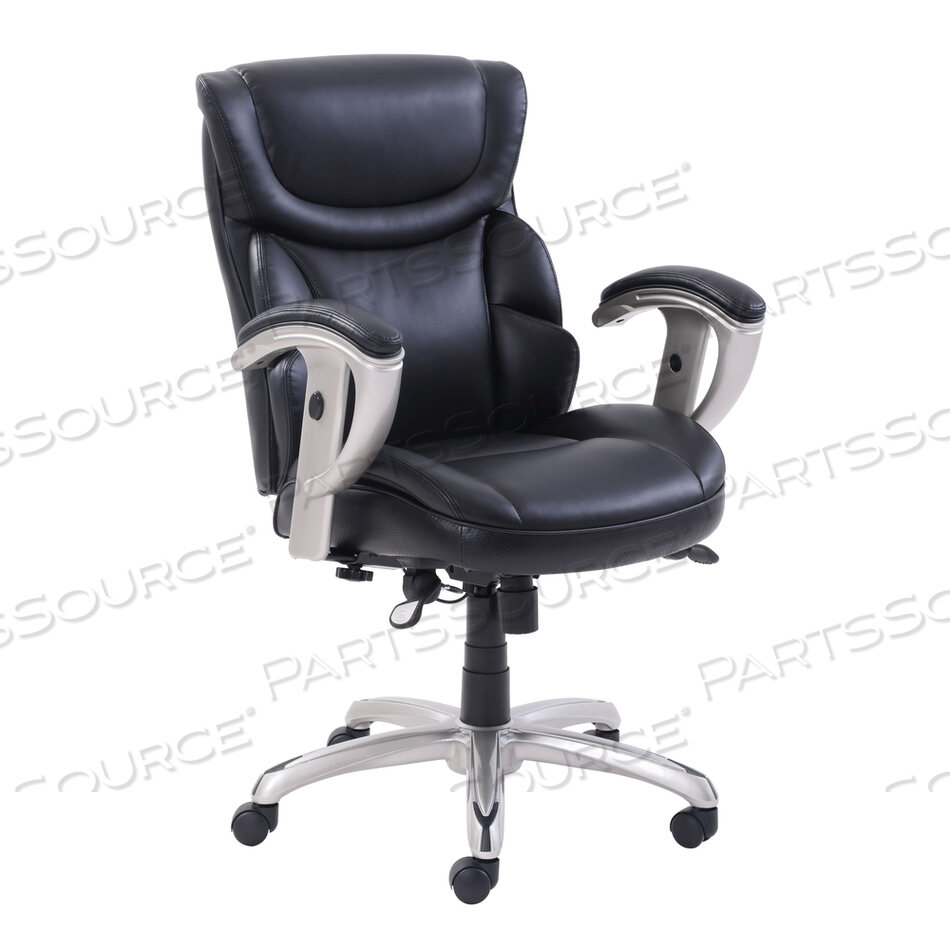 OEM#: 49711BLKEMERSON TASK CHAIR, ПОДДЕРЖИВАЕТ ДО 300 ФУНТОВ, ВЫСОТА СИДЕНЬЯ ОТ 18,75 ДО 21,75, ЧЕРНОЕ СИДЕНЬЕ/СПИНКА, СЕРЕБРЯНОЕ ОСНОВАНИЕ от SertaPedic