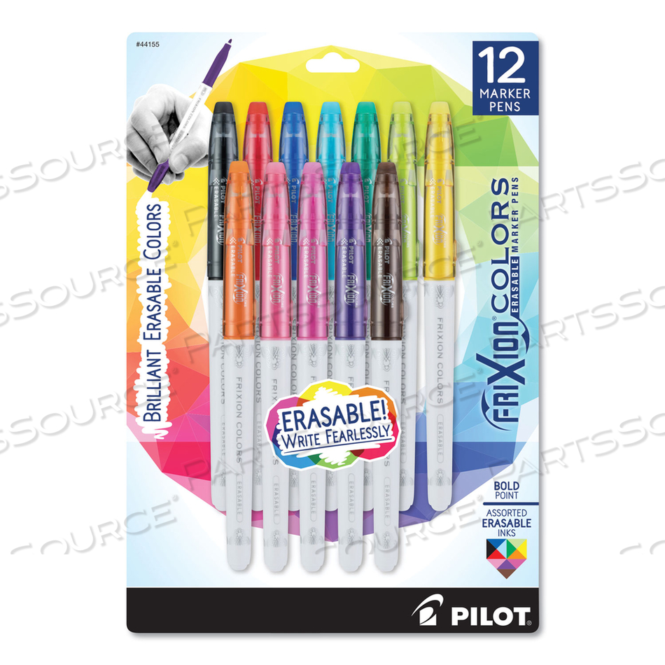 OEM#: 44155FRIXION COLORS СТИРАЕМАЯ ПОРИСТОВАЯ РУЧКА, СТИК, ЖИРНАЯ, 2,5 ММ, АССОРТИ ЦВЕТА ЧЕРНИЛ И КОРПУСА, 12 ШТ. В УПАКОВКЕ от Pilot