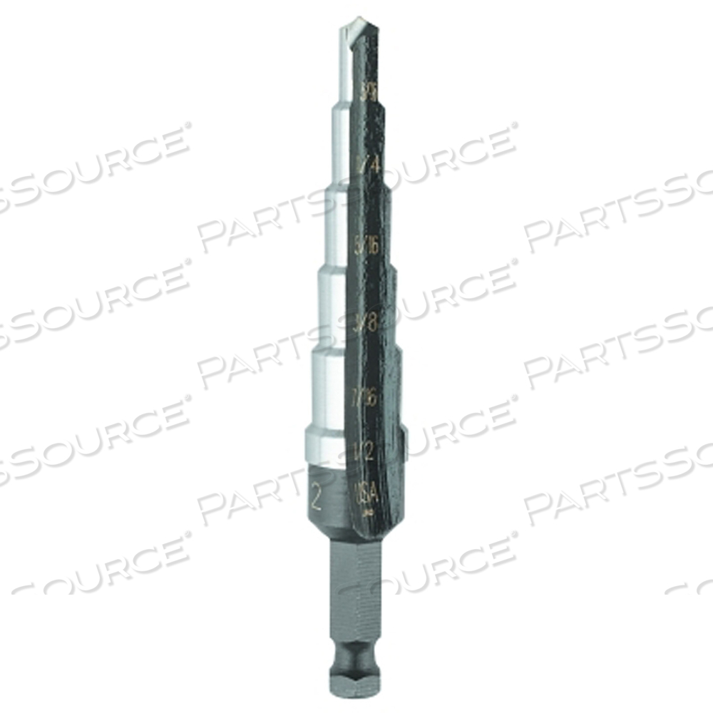 OEM#: 10232БЫСТРОРЕЖУЩАЯ СТАЛЬНАЯ Дробная с автоматическим запуском, 3/16 ДЮЙМА ДО 1/2 ДЮЙМА, 6 ШАГОВ от IRWIN Tools