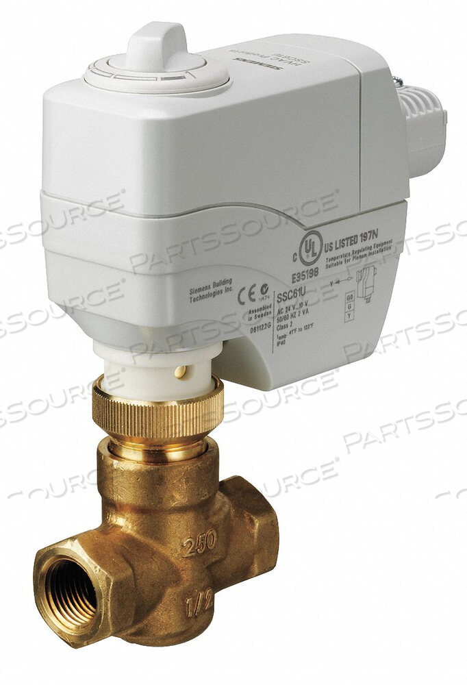 OEM#: 259-02030РЕЗЬБОВОЙ ШАРОВОЙ КЛАПАН 1/2 ДЮЙМА 24 В ПЕРЕМЕННОГО ТОКА НО от Siemens