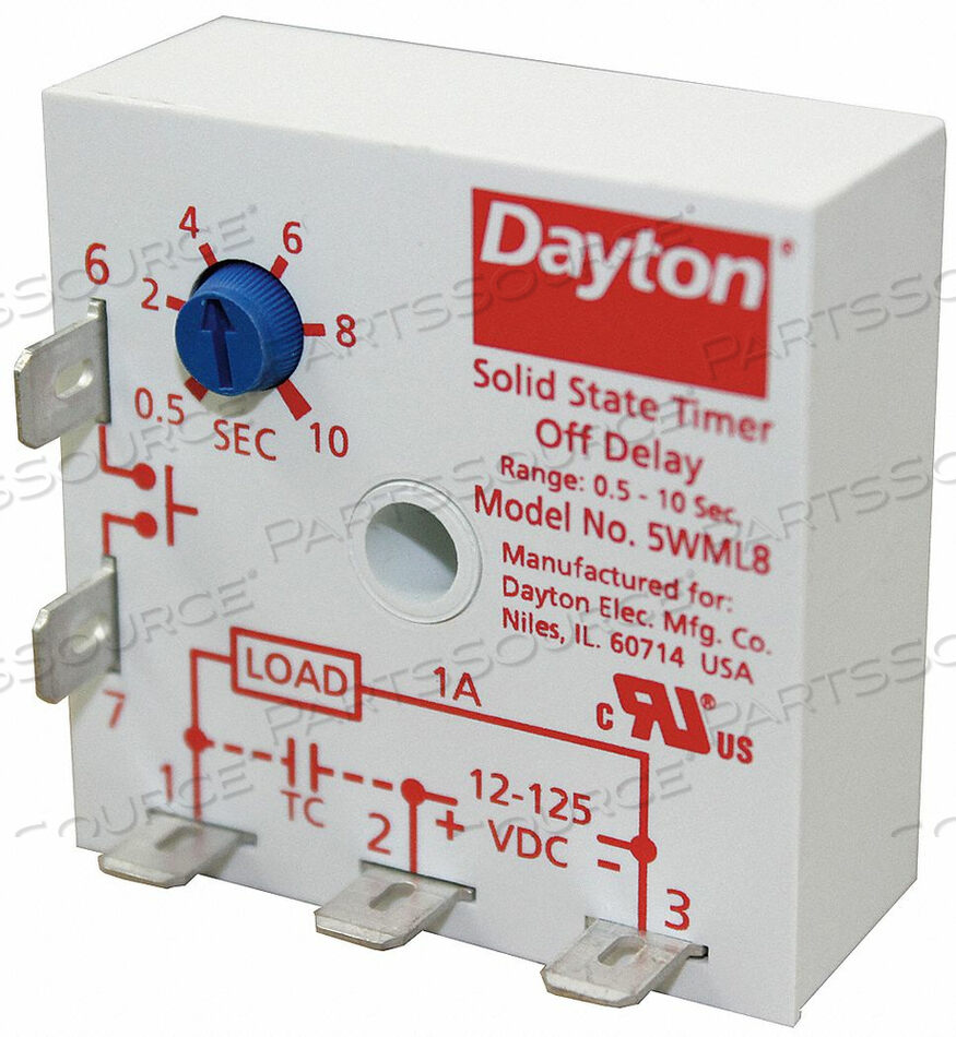 OEM#: 5WML8ИНКАПСУЛИРОВАННОЕ РЕЛЕ ВРЕМЕНИ 12–125 В ПОСТОЯННОГО ТОКА 1A от DAYTON ELECTRIC MANUFACTURING CO