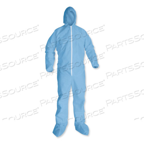 OEM#: 45356A65 ОГНЕУПОРНЫЙ КОМБИНЕЗОН С ЗАСТЕЖКОЙ-МОЛНИЕЙ, КАПЮШОНОМ И БОТИНКАМИ, ЭЛАСТИЧНЫЕ ЗАПЯСТЬЯ И ЛОДОШКИ, 3X-LARGE, СИНИЙ, 21/КОРОБКА от KleenGuard