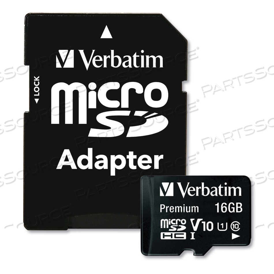 OEM#: 4408216 ГБ КАРТА ПАМЯТИ MICROSDHC PREMIUM С АДАПТЕРОМ, UHS-I V10 U1 КЛАСС 10, СКОРОСТЬ ЧТЕНИЯ ДО 80 МБ/С от Verbatim