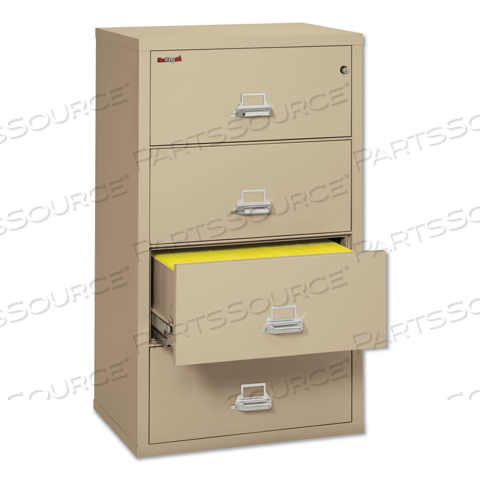 OEM#: 4-3122-CPINISULATED LATERAL FILE, 4 ЯЩИКА ДЛЯ ФАЙЛОВ ФОРМАТА LEGAL/LETTER, ПЕРГАМЕНТ, 31,13 X 22,13 X 52,75, ОБЩАЯ ВМЕСТИМОСТЬ 260 ФУНТОВ от Fire King