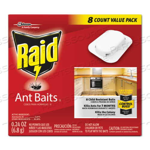 OEM#: 697329ANT BAITS, 0.24 OZ, 8/BOX, 12 BOXES/CARTON by Raid
