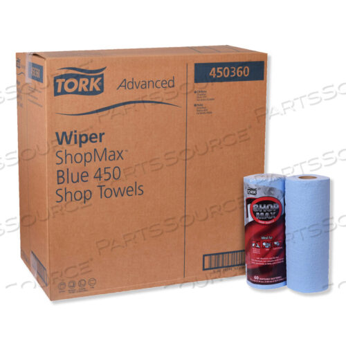 OEM#: 450360ADVANCED SHOPMAX WIPER 450, 11 X 9.4, СИНИЙ, 60/РУЛОН, 30 РУЛОНОВ/КОРОБКА от Tork