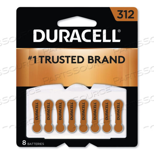 OEM#: DA312B8DA312B8ZM09 DURACELL, БАТАРЕЙКА ДЛЯ СЛУХОВОГО АППАРАТА, ВОЗДУШНО-ЦИНКОВАЯ, 8PK от Duracell