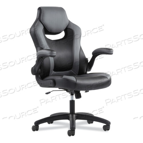 OEM#: BSXVST9119-ONE-ONE КРЕСЛО В ГОНОЧНОМ СТИЛЕ С ВЫСОКОЙ СПИНКОЙ И ОТКИДНЫМИ ПОДЛОКОТНИКАМИ, ВЫДЕРЖИВАЕТ ДО 225 ФУНТОВ, ЧЕРНОЕ СИДЕНЬЕ, СЕРАЯ СПИНКА, ЧЕРНОЕ ОСНОВАНИЕ от Sadie