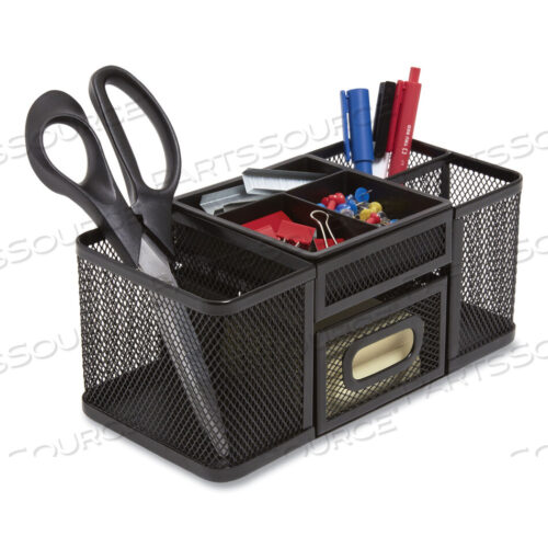 OEM#: TR57541-CCSEVEN COMPARTMENT WIRE MESH ACCESSORY HOLDER, 4.45 X 9.33 X 3.86, ЧЕРНЫЙ от TRU RED
