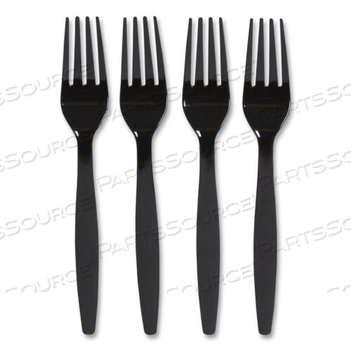 OEM#: PK56392ТЯЖЕЛЫЕ ПЛАСТИКОВЫЕ СТОЛОВЫЕ ПРИБОРЫ, ВИЛКА, ЧЕРНЫЕ, 100/УПАКОВКА от Perk