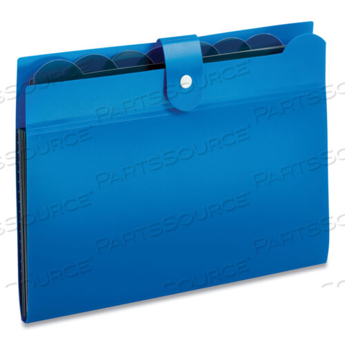 SEVEN-POCKET EXPANDING FILE, 1 EXPANSION, 7 SECTIONS, SNAP CLOSURE, 1/7-CUT TABS, LETTER SIZE, BLUE