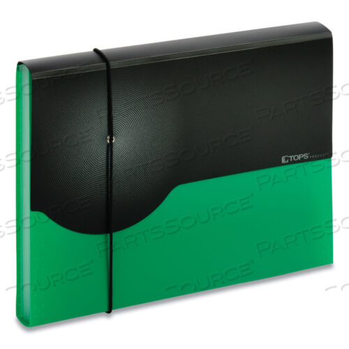 OEM#: 67440GRNSEVEN-POCKET POLY EXPANDING FILE, 1 EXPANSION, 7 SECTIONS, ELASTIC CORD CLOSURE, 1/6-CUT TABS, LETTER SIZE, GREEN by Esselte Pendaflex Corp.
