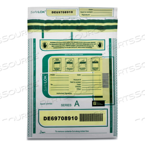 OEM#: 585087 ДЕПОЗИТНЫЙ ПАКЕТ, ПЛАСТИКОВЫЙ, 9 X 12, ПРОЗРАЧНЫЙ, 100/УПАК от SafeLOK