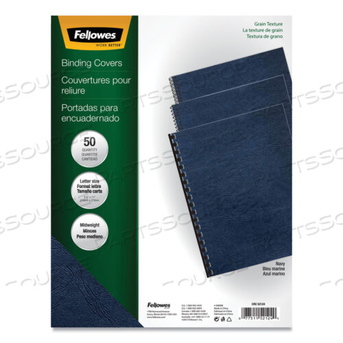 OEM#: 52124CLASSIC GRAIN TEXTURE BINDING SYSTEM COVERS, 11 X 8.5, ТЕМНО-СИНИЙ, 50/УПАКОВКА от Fellowes
