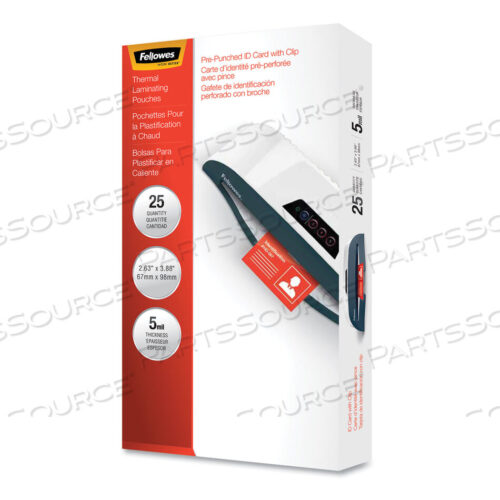 OEM#: 52033LAMINATING POUCHES, 5 MIL, 3.88 X 2.63, GLOSS CLEAR, 25/PACK by Fellowes