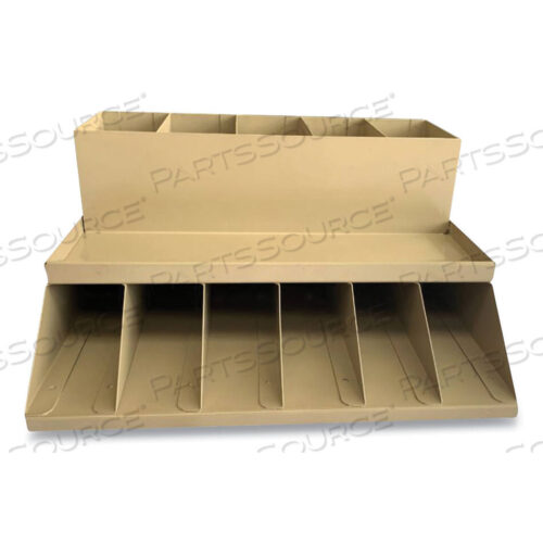 OEM#: 500013Двухъярусная стойка для монет и купюр, 11 отделений, 9,38 X 8,13 4,63, пластик, бежевый, PEBBLE BEIGE от CONTROLTEK