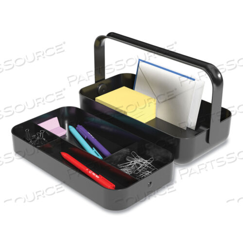 OEM#: TR58200PLASTIC DESKTOP CADDY, 5 COMPARTMENTS, 4.33 X 11.5 X 8.07, BLACK by TRU RED