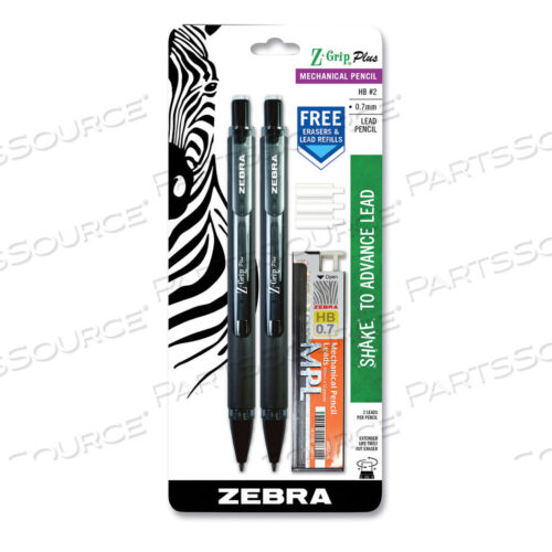 OEM#: 55412Z-GRIP PLUS МЕХАНИЧЕСКИЙ КАРАНДАШ, 0,7 ММ, HB (#2), ЧЕРНЫЙ ГРИФЕЛЬ, ЧЕРНЫЙ КОРПУС, 2 ШТ. В УПАКОВКЕ от Zebra Pen Corporation