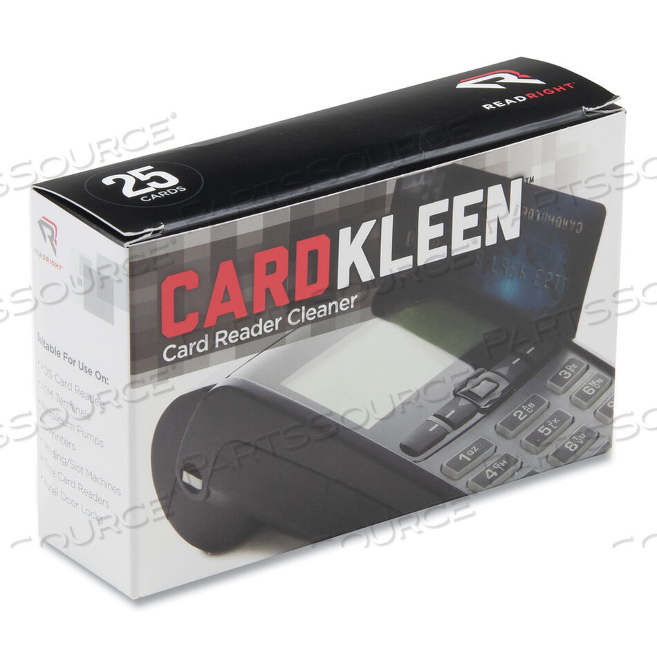 OEM#: RR1222CARDKLEEN ПРОПИТАННЫЕ ОЧИСТИТЕЛЬНЫЕ КАРТЫ ДЛЯ МАГНИТНОЙ ГОЛОВКИ, 3 3/8 X 2 1/8, 25/КОРОБКА от Read Right