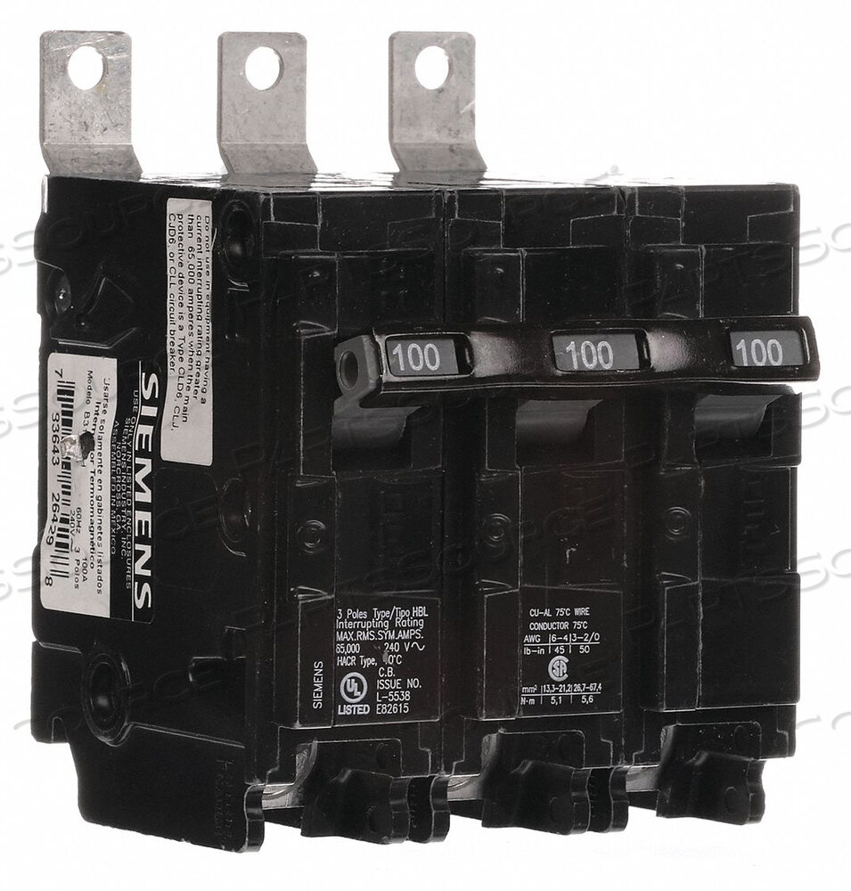 OEM#: B3100HHCВЫКЛЮЧАТЕЛЬ 100A BOLT ON 240V 3P от Siemens