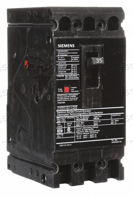 OEM#: HED43B035АВТОМАТИЧЕСКИЙ ВЫКЛЮЧАТЕЛЬ 35A 3P 480VAC HED4 от Siemens