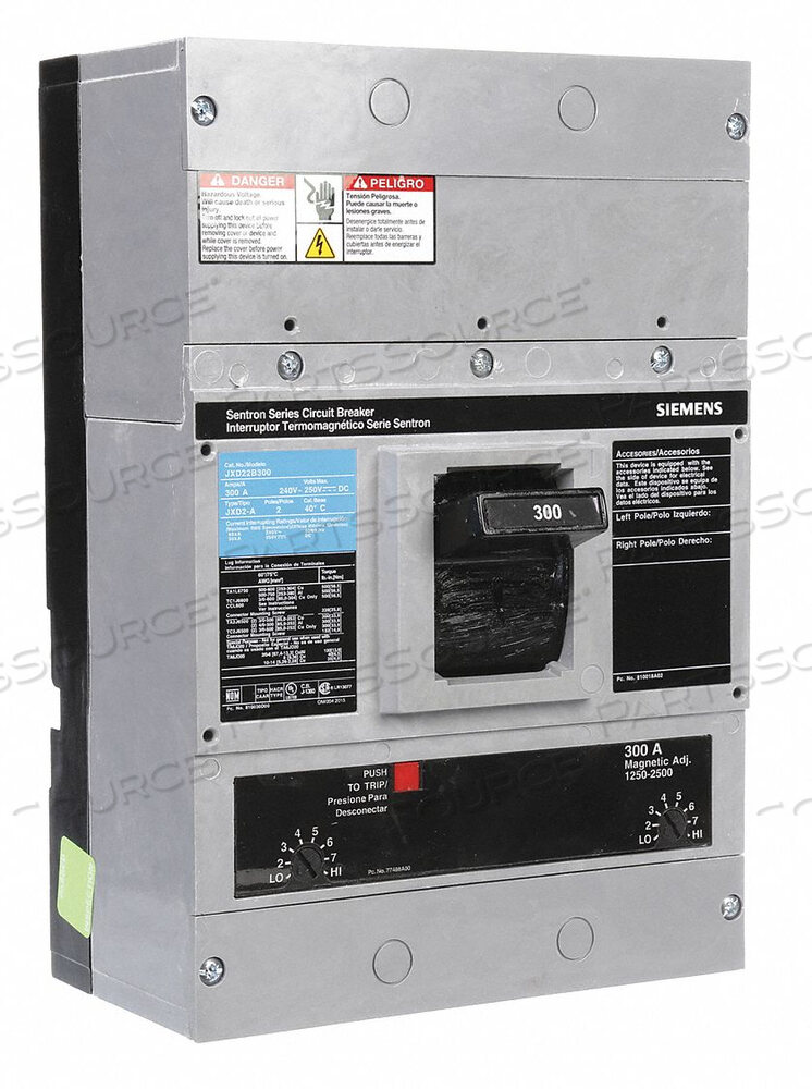 OEM#: JXD22B300АВТОМАТИЧЕСКИЙ ВЫКЛЮЧАТЕЛЬ 300A 2P 240VAC JXD2-A от Siemens