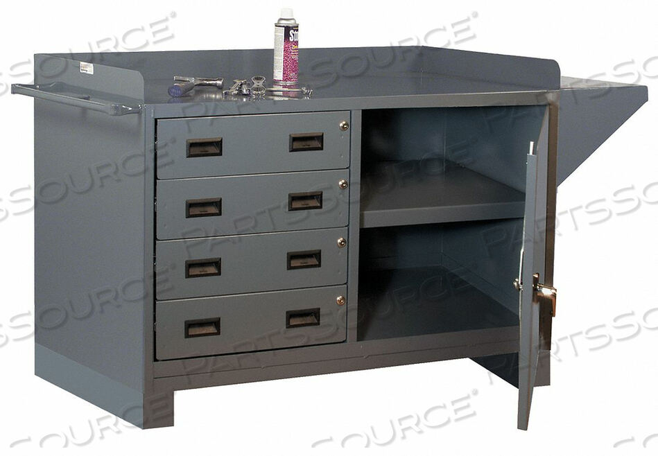 OEM#: 3404-95ВЕРСТАК-ШКАФ - ПОЛКА ДЛЯ ТИСКОВ, ЗАДНИЙ/ТОРЦЕВОЙ СТОПОР, 4 ЯЩИКА, ДВЕРНОЙ ЗАМОК 60-1/8 X 24-1/4 X 36-3/16 от Durham Manufacturing Company