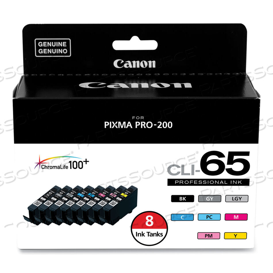 OEM#: 4215C0074215C007 (CLI-65) ЧЕРНИЛА, ЧЕРНЫЙ/ГОЛУБОЙ/СЕРЫЙ/СВЕТЛО-СЕРЫЙ/ПУРПУРНЫЙ/ФОТО ГОЛУБОЙ/ФОТО ПУРПУРНЫЙ/ЖЕЛТЫЙ, 8 ШТ./УПАКОВКА от Canon (Бытовая электроника)
