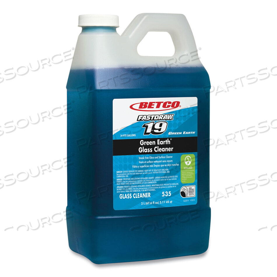 OEM#: 5354700FASTDRAW 19 GREEN EARTH ОЧИСТИТЕЛЬ ДЛЯ СТЕКОЛ, ПРИЯТНЫЙ АРОМАТ, 2 Л БУТЫЛКА, 4 ШТ./КОРОБКА от Betco Corporation