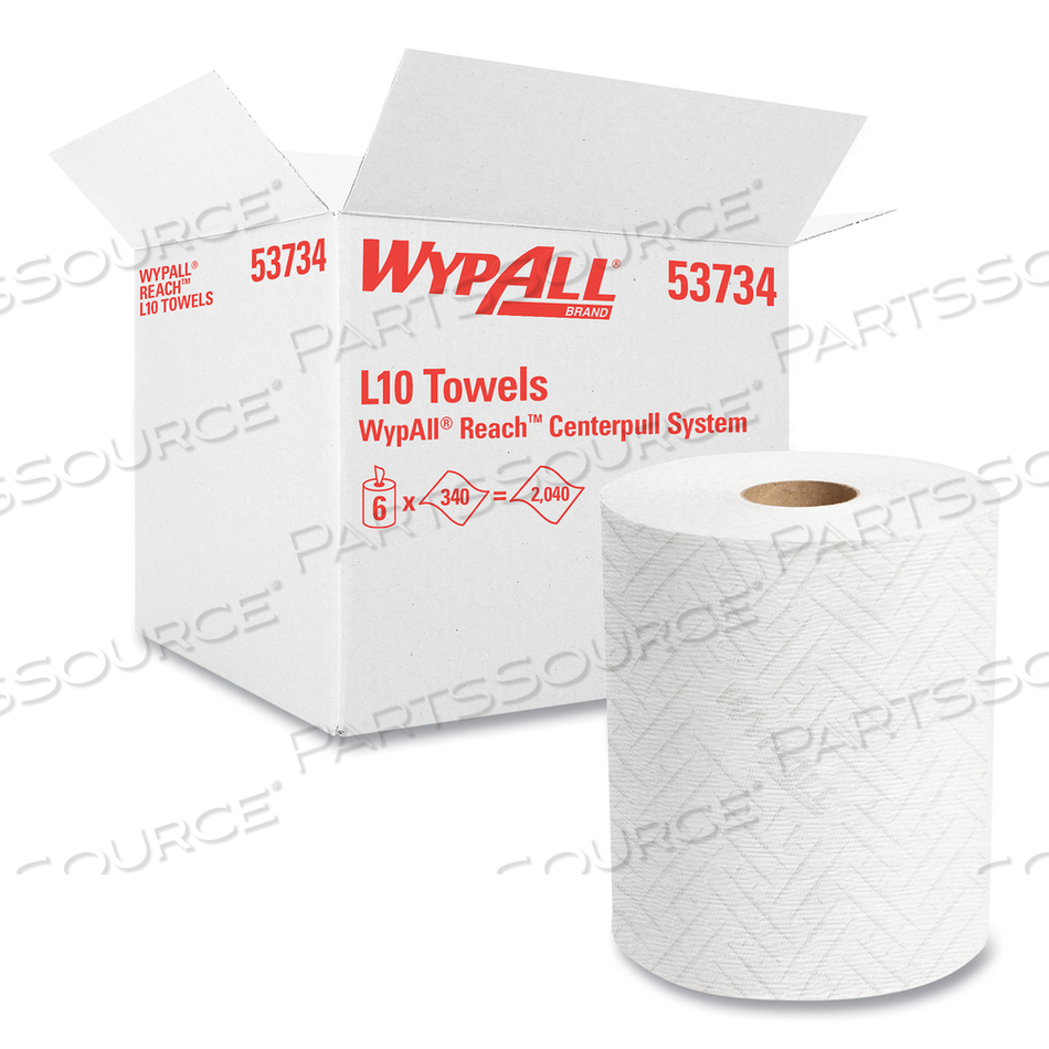 OEM#: 53734REACH SYSTEM РУЛОННОЕ ПОЛОТЕНЦЕ, 1-СЛОЙНОЕ, 11 X 7, БЕЛОЕ, 340/РУЛОН, 6 РУЛОНОВ/КОРОБКА от WypAll