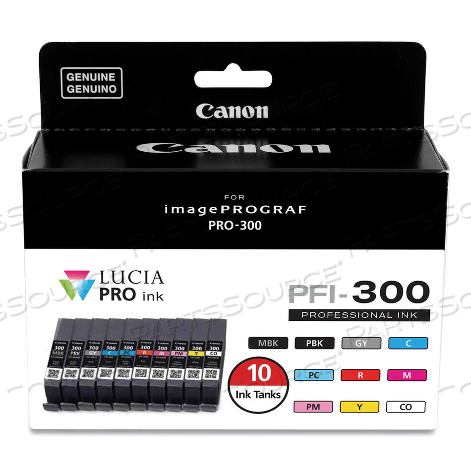 OEM#: 4192C0074192C007 (PFI-300) ЧЕРНИЛА, МАТОВЫЙ ЧЕРНЫЙ/ФОТО ЧЕРНЫЙ/СЕРЫЙ/ГОЛУБОЙ/ФОТО ГОЛУБОЙ/КРАСНЫЙ/ПУРПУРНЫЙ/ФОТО ПУРПУРНЫЙ/ЖЕЛТЫЙ/CO, 10/УПАКОВКА от Canon (Бытовая электроника)
