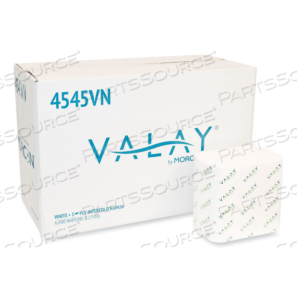 OEM#: 4545VNVALAY СЛОЖЕННЫЕ ВЗАИМОСВЯЗАННЫЕ САЛФЕТКИ, 1-СЛОЙНЫЕ, БЕЛЫЕ, 6,5 X 8,25, 6000/КОРОБКА от Morcon Tissue