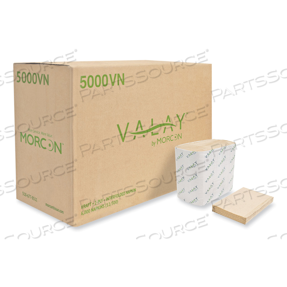 OEM#: 5000VNVALAY СЛОЖЕННЫЕ САЛФЕТКИ, 2-СЛОЙНЫЕ, 6,5 X 8,25, КРАФТ, 6000/КОРОБКА от Morcon Tissue
