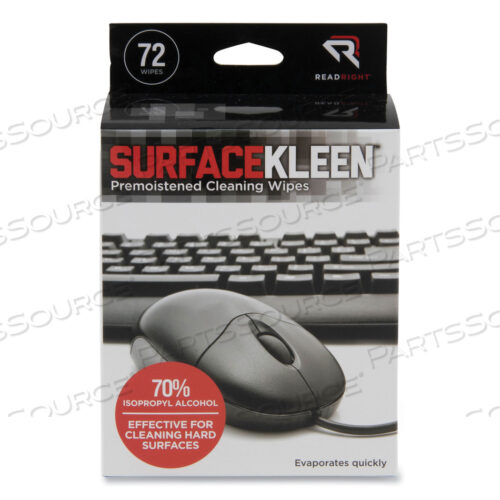 OEM#: RR15109SURFACEKLEEN ПРЕДВАРИТЕЛЬНО УВЛАЖНЕННЫЕ СПИРТОВЫЕ ЧИСТЯЩИЕ САЛФЕТКИ, 5 X 5, ФОЛЬГИРОВАННАЯ ПАКЕТИКА, 72/КОРОБКА от Read Right