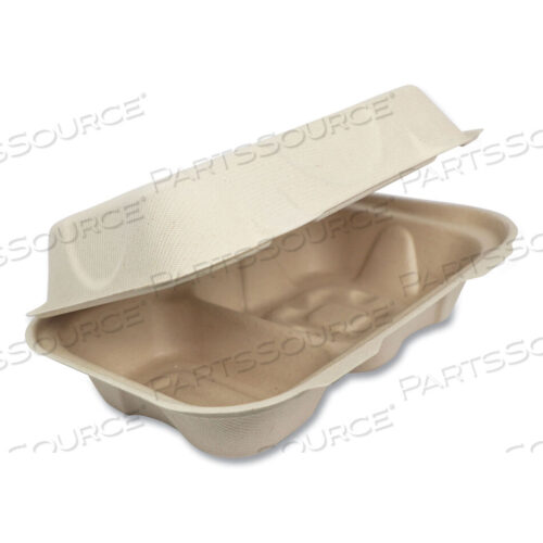 OEM#: TOSCU34DFIBER HINGED HOAGIE BOX CONTAINERS, 2 ОТСЕКА, 9 X 6 X 3, НАТУРАЛЬНЫЙ, БУМАГА, 500/КОРОБКА от World Centric
