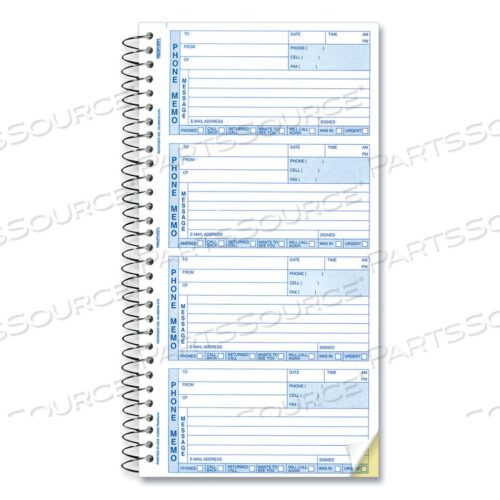 OEM#: 50-076ТЕЛЕФОННАЯ КНИЖКА ДЛЯ СООБЩЕНИЙ, ДВУХЧАСТНАЯ, БЕЗ КОПИРАНИЯ, 5 X 2,75, 4 ФОРМЫ/ЛИСТ, ВСЕГО 400 ФОРМ от Rediform