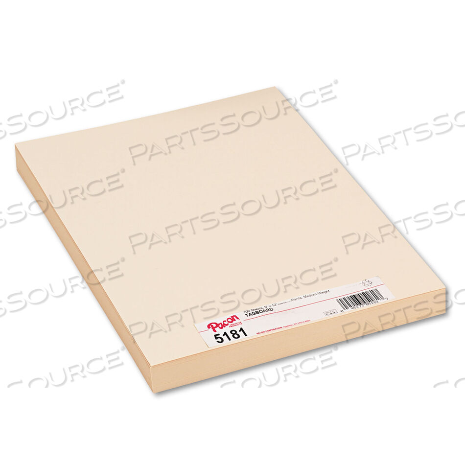OEM#: 5181MEDIUM WEIGHT TAGBOARD, 12 X 9, MANILA, 100/PACK by Pacon