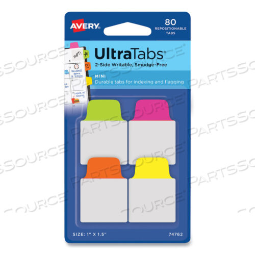 OEM#: 74762ULTRA ВКЛАДЫШИ СМЕННЫЕ, МИНИ-ВКЛАДЫШИ: 1 X 1,5, РАЗРЕЗ 1/5, АССОРТИ НЕОНОВЫХ ЦВЕТОВ, 80 ШТ./УПАКОВКА от Avery