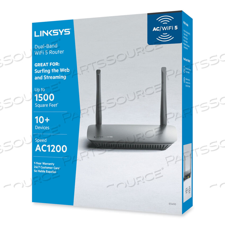 OEM#: E5400AC1200 WI-FI МАРШРУТИЗАТОР, 5 ПОРТОВ, ДВУХДИАПАЗОННЫЙ 2,4 ГГЦ/5 ГГЦ от Linksys