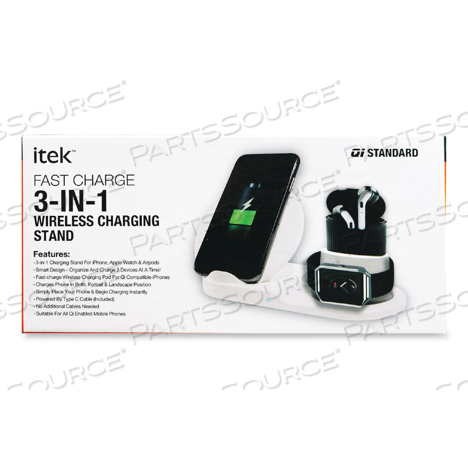 OEM#: WSC-6/17723-IN-1 QI БЕСПРОВОДНАЯ ЗАРЯДНАЯ ПОДСТАВКА, КАБЕЛЬ USB-C, ЧЕРНЫЙ от Itek