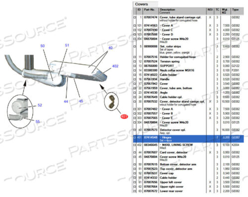 OEM#: 7414548HINGE от Siemens Medical Solutions