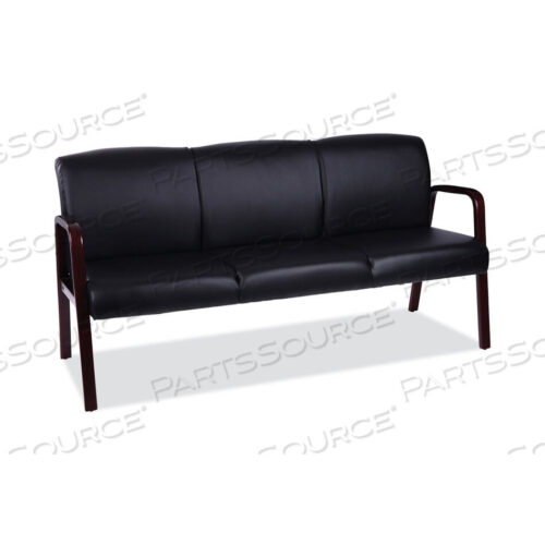 OEM#: ALERL2319MALERA RECEPTION LOUNGE WL 3-МЕСТНЫЙ ДИВАН, 65,75 Ш X 26 Г X 33 В, ЧЕРНЫЙ/КРАСНОЕ ДЕРЕВО от Alera