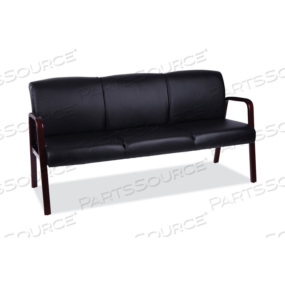 OEM#: ALERL2319MALERA RECEPTION LOUNGE WL 3-МЕСТНЫЙ ДИВАН, 65,75 Ш X 26 Г X 33 В, ЧЕРНЫЙ/КРАСНОЕ ДЕРЕВО от Alera